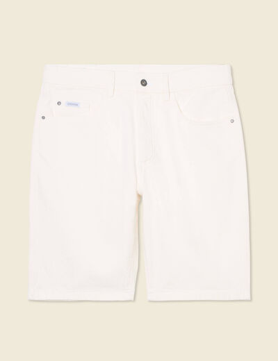 Bermuda droit en jean denim blanc homme