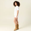 T-shirt manches courtes brodé ecru femme