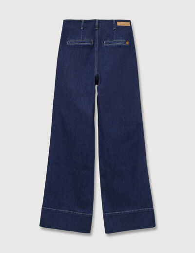 Jeans wide large taille haute denim brut rinse femme