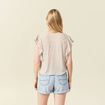 Blouse manches courtes nouée blanc femme