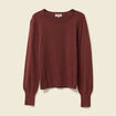 Pull manches longues marron femme