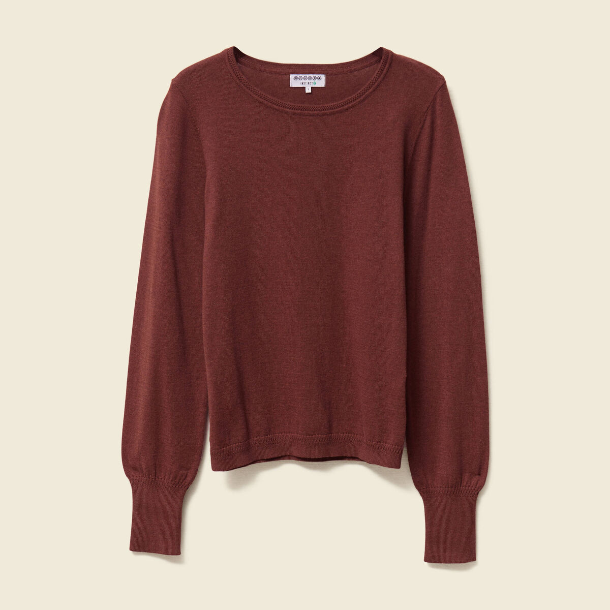 Pull manches longues marron femme
