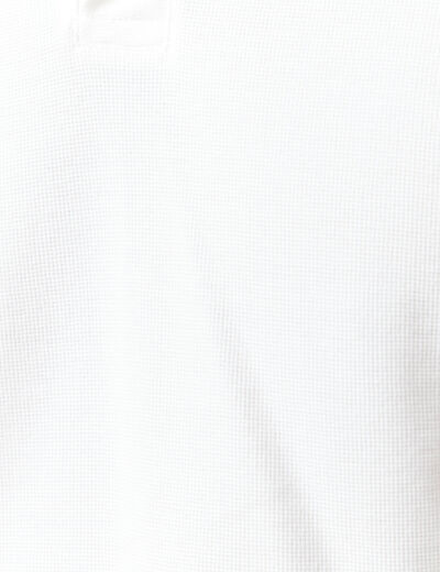 Polo cintré col cubain manches courtes blanc homme