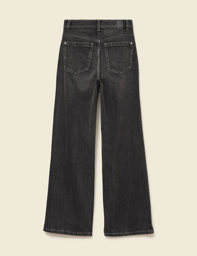 Jeans large taille haute denim snow gris femme