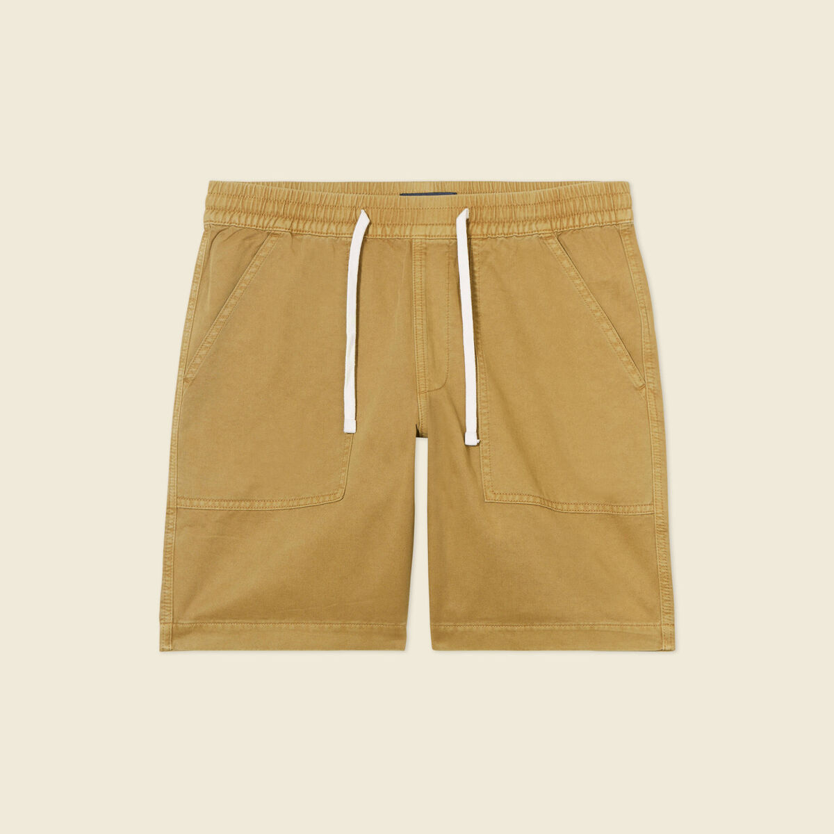 Bermuda droit à coulisse camel homme
