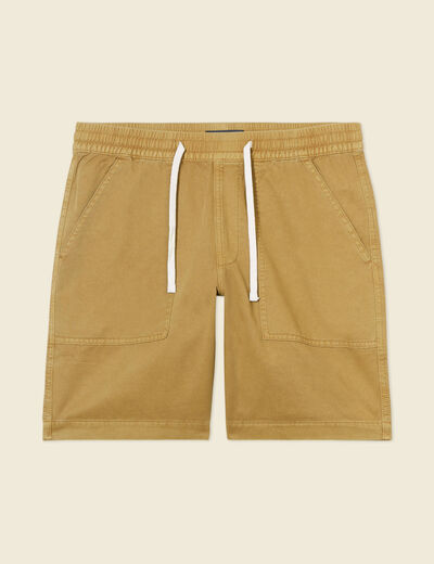 Bermuda droit à coulisse camel homme