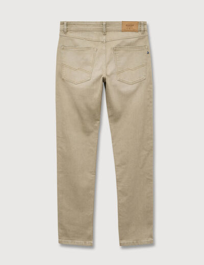 Jeans straight longueur 34 denim vert kaki homme