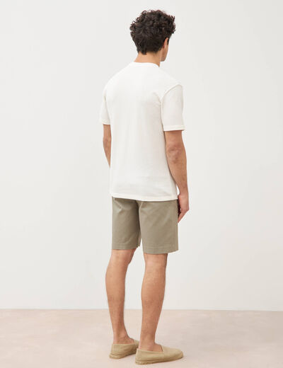 T-shirt col rond manches courtes ecru homme