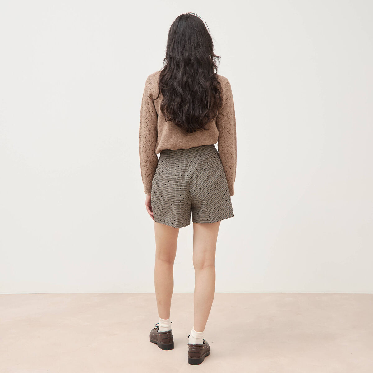 Short taille haute gris femme