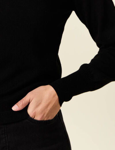 Pull manches longues noir femme