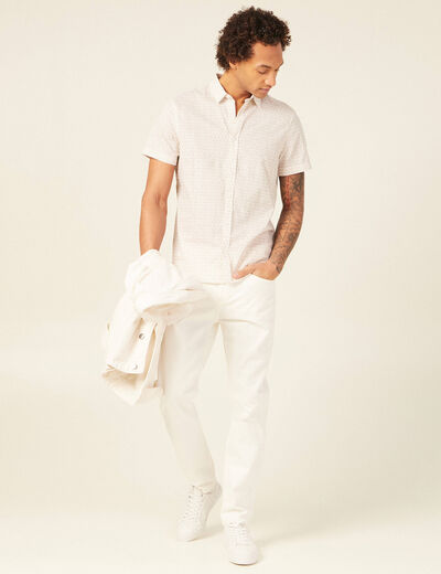 Chemise manches courtes blanc homme