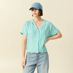 Chemise manches 3/4 vert turquoise femme