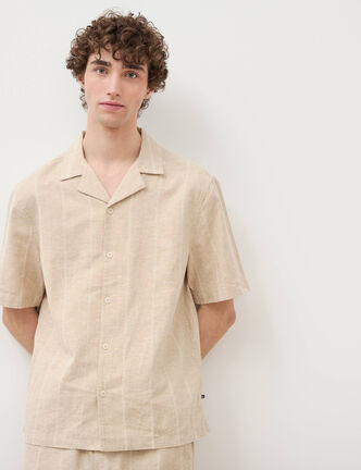 Chemise boyfriend manches courtes vert clair homme