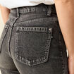 Jeans large taille haute denim snow gris femme
