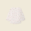 Blouse manches 3/4 brodée blanc femme