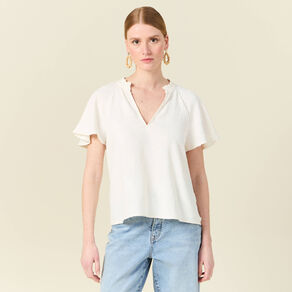 blouse manches courtes blanc femme Blouse manches courtes blanc femme