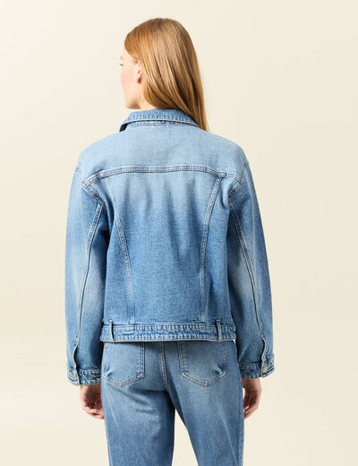 Veste oversize en jean denim used femme