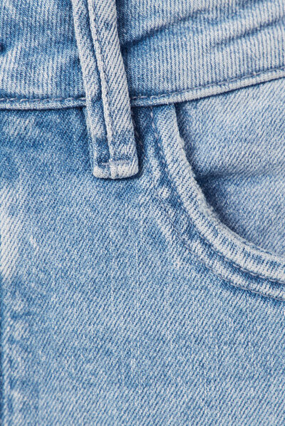Jeans large déchiré denim bleach femme