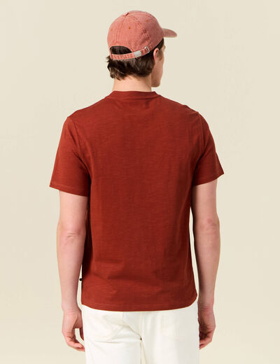 T-shirt éco-responsable marron cognac homme