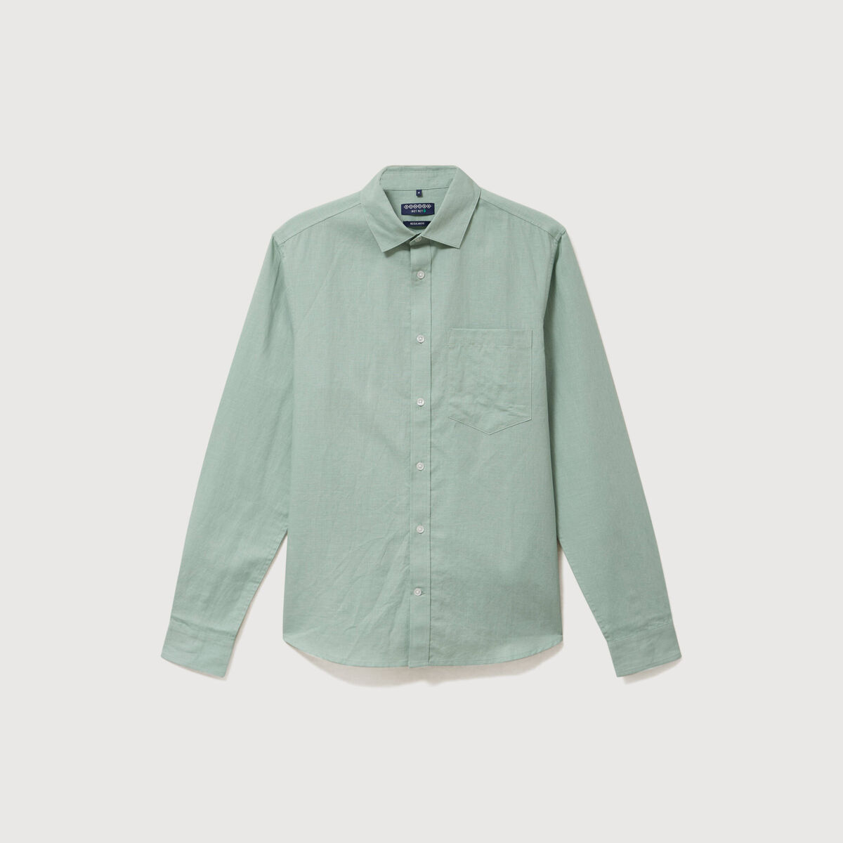 Chemise manches longues vert pastel homme