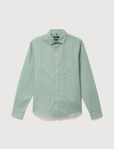 Chemise manches longues vert pastel homme