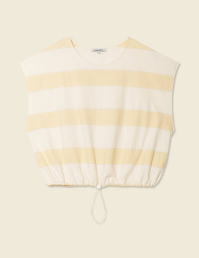 T-shirt manches courtes jaune clair femme