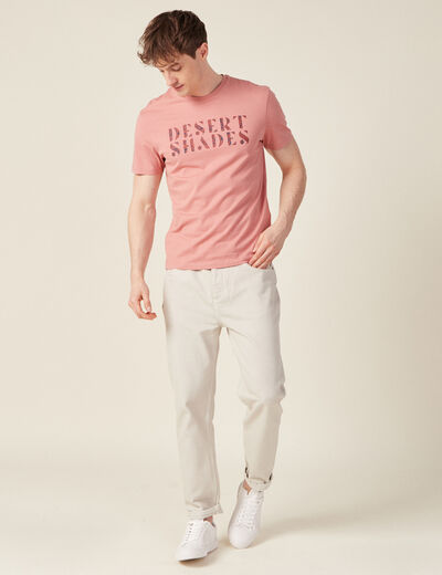 T-shirt manches courtes rose homme