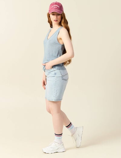 Débardeur sans manches bleu gris femme