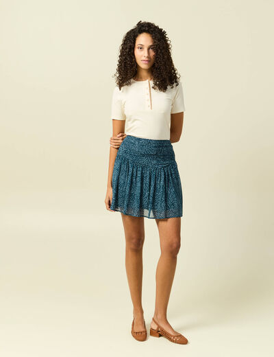 Jupe avec doublure bleu canard femme