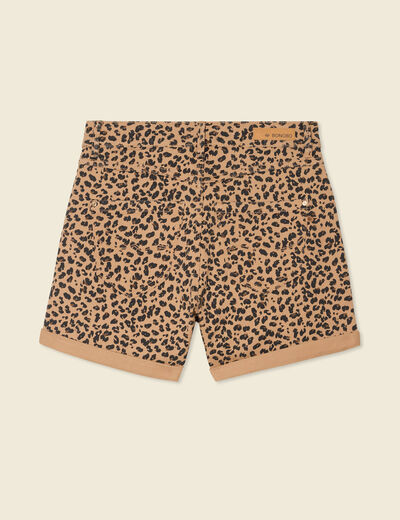 Short mom taille haute camel femme