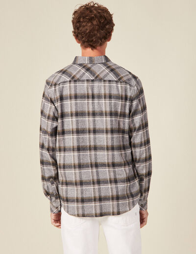 Chemise manches longues vert kaki homme