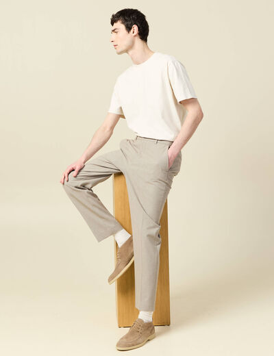 Pantalon droit longueur 32 taupe homme