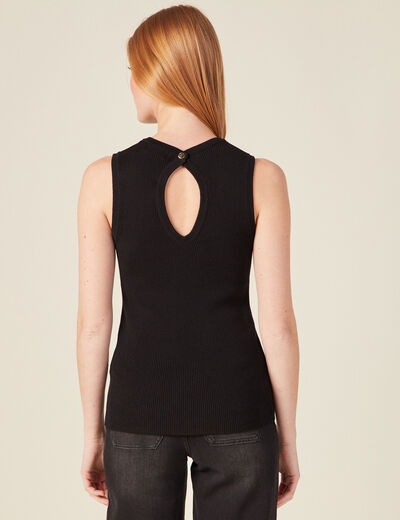 Pull débardeur éco-responsable noir femme