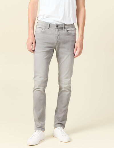 Jeans slim longueur 32 denim snow gris homme