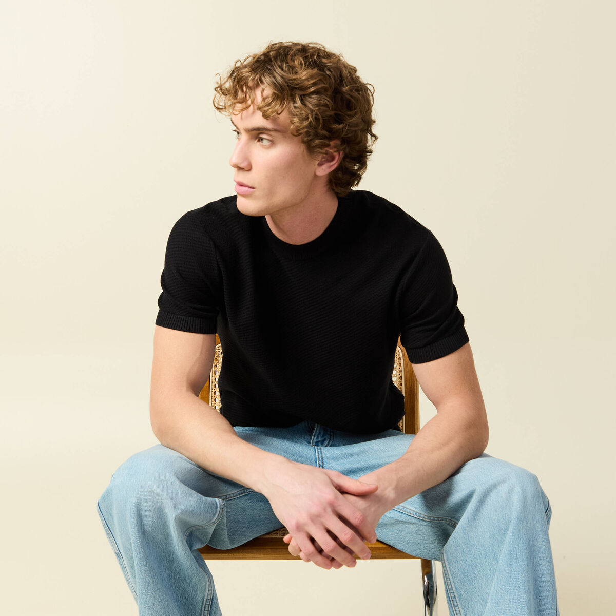 T-shirt en coton noir homme