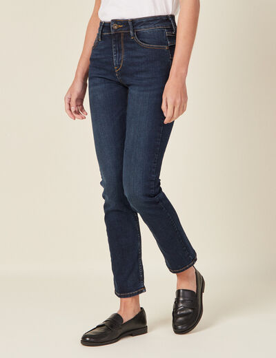 Jeans regular 7/8ème denim brut femme