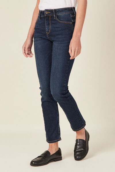 Jeans regular 7/8ème denim brut femme