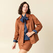 Veste manches longues doubl&eacute;e camel femme