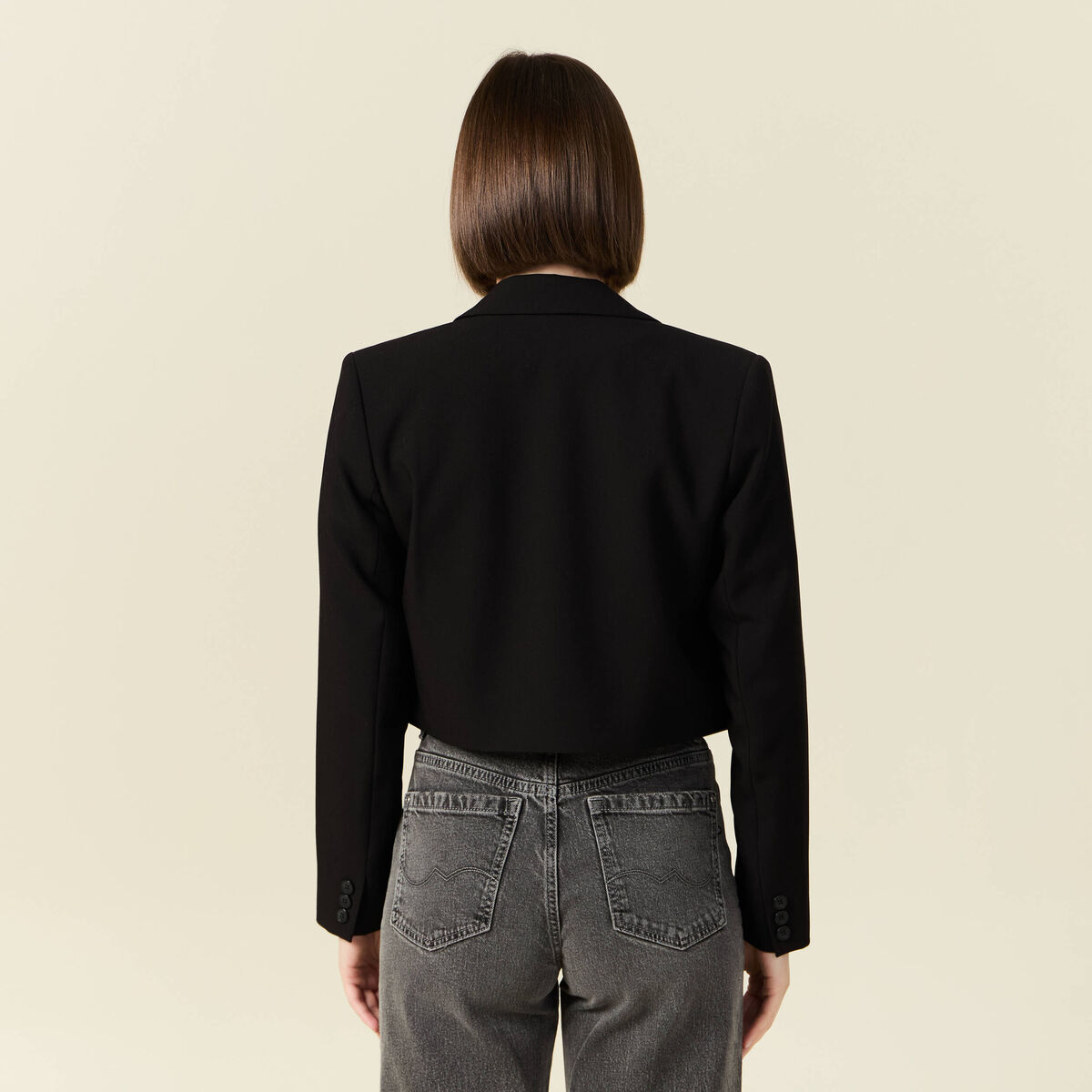 Veste courte éco-responsable noir femme