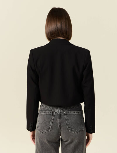 Veste courte éco-responsable noir femme