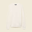 Pull col rond manches longues en coton ecru homme