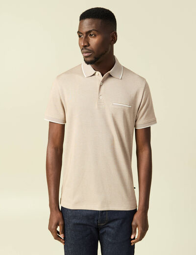 Polo manches courtes taupe homme