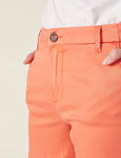 Short chino éco-responsable terracotta femme