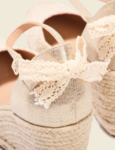 Espadrilles compensées creme femme
