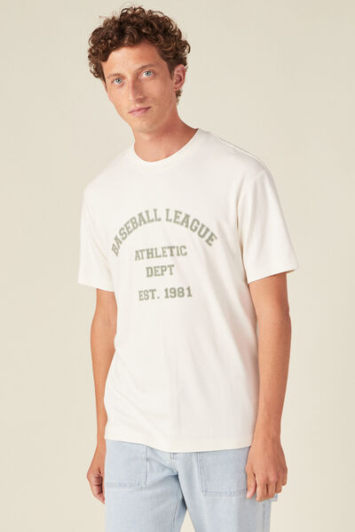 T-shirt manches courtes ecru homme