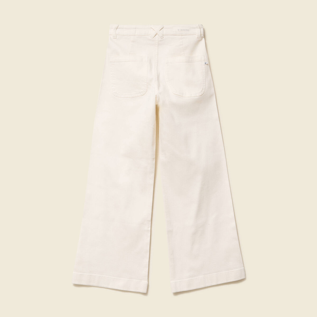 Jeans large taille haute denim blanc femme