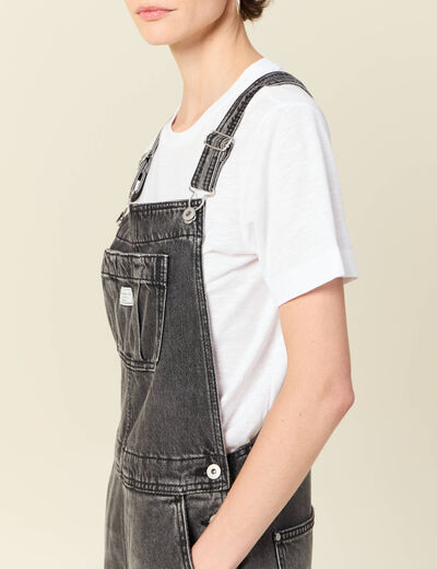 Salopette en jean denim gris femme