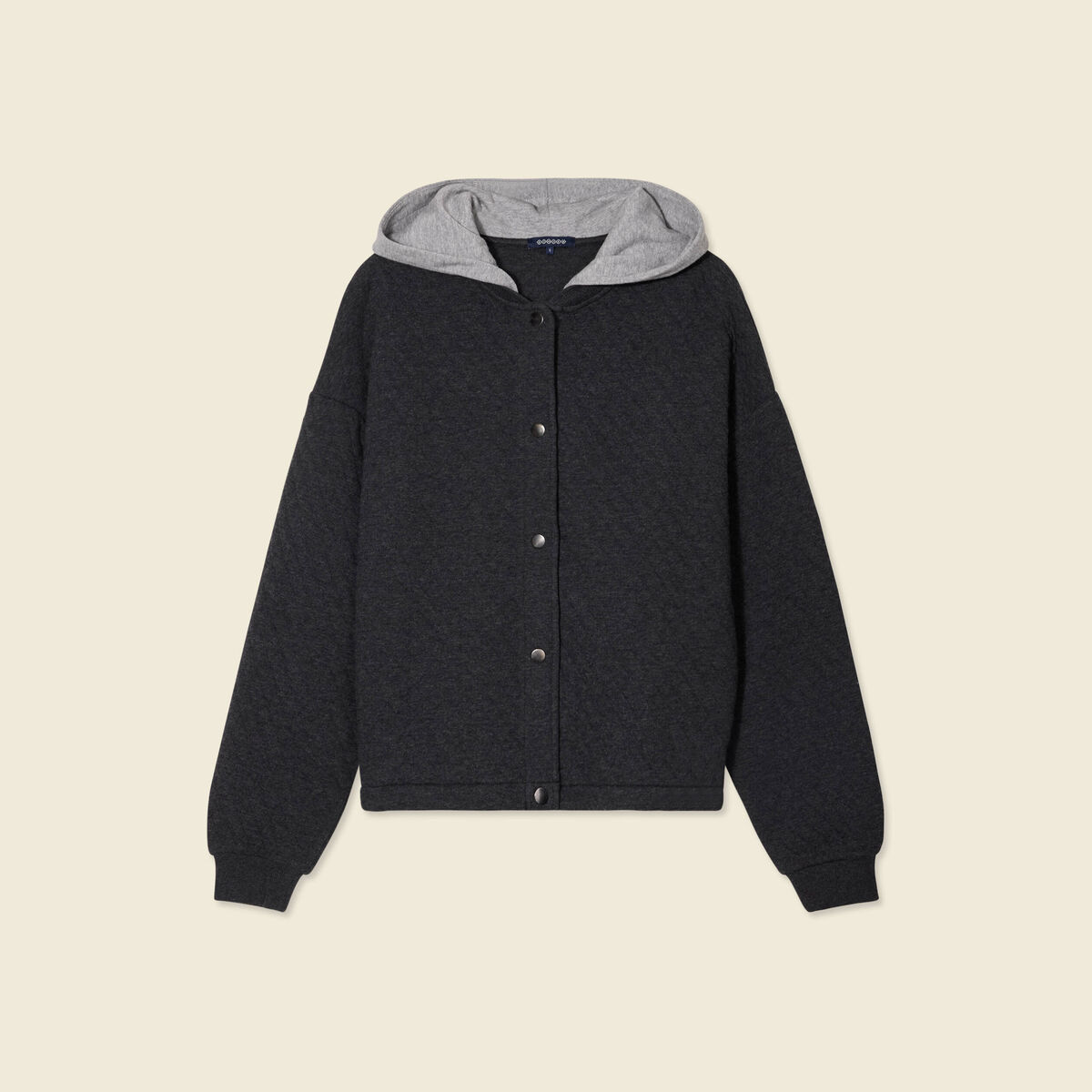 Gilet à capuche noir femme