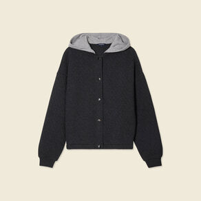 Gilet à capuche noir femme