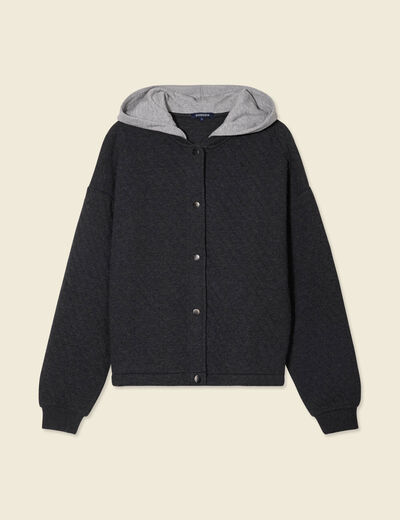 Gilet à capuche noir femme